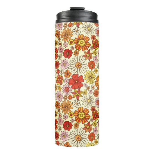 70 geïnspireerde warme bloemdruk thermosbeker (Voorkant)