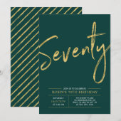 70 | Gouden en Groene Borstel 70e verjaardag Kaart (Voorkant / Achterkant)