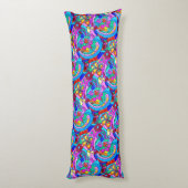 70 hippie retro groovy liefdespatroon lichaamskussen (Achterkant (Verticaal))