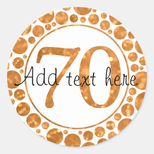 70 in goud - 70ste verjaardagsfeestje Stickers (Voorkant)