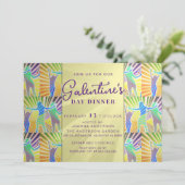 70-inch Disco Retro Faux Gold Galentine Dinner Bru Kaart (Staand voorkant)