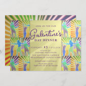 70-inch Disco Retro Faux Gold Galentine Dinner Bru Kaart (Voorkant / Achterkant)