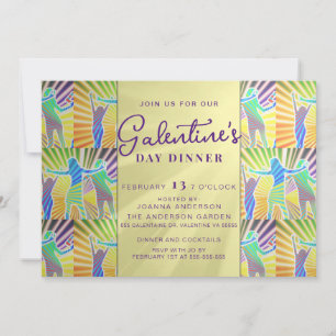 70-inch Disco Retro Faux Gold Galentine Dinner Bru Kaart