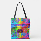70-inch hippie groovy-bloem tote bag (Achterkant)