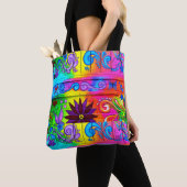 70-inch hippie groovy-bloem tote bag (Dichtbij)