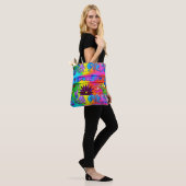 70-inch hippie groovy-bloem tote bag (Op model)