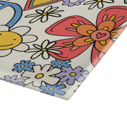 70-inch hippy Style Floral Snijplank (Hoek)