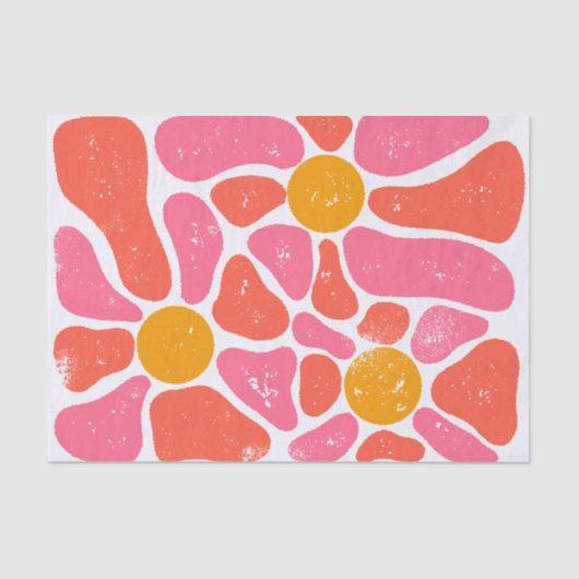 70-inch Oranje en roze retrofwerende ventilatorcen Tissuepapier (Voorkant)