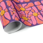 70-inch Oranje en roze Retroventilatorventilator Cadeaupapier (Rol Hoek)