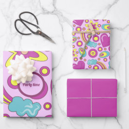 70-inch Paarse kleurenzomerpatroon Inpakpapier Vel