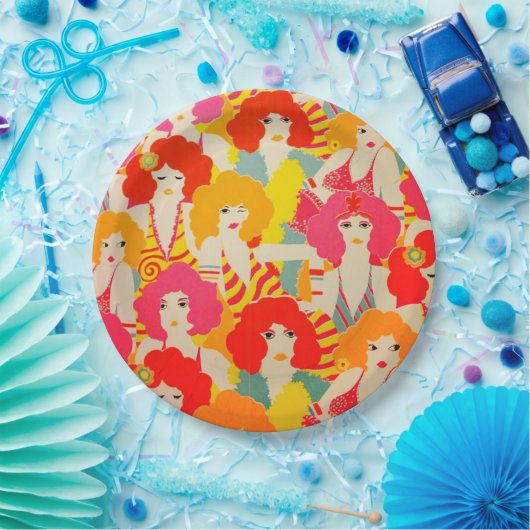 70-inch retrokleurig behang papieren bordje (Feest)