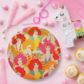 70-inch retrokleurig behang papieren bordje (Feest)