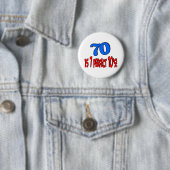 70 is 7 perfecte 10's (BLUE) Ronde Button 5,7 Cm (In situ)