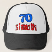 70 is 7 perfecte 10's (BLUE) Trucker Pet (Voorkant)