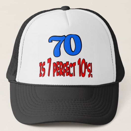 70 is 7 perfecte 10's (BLUE) Trucker Pet (Voorkant)