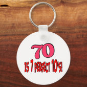 70 is 7 perfecte 10's (PINK) Sleutelhanger (Voorkant)