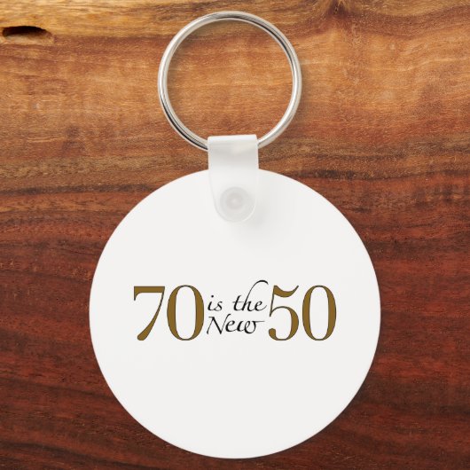70 is de nieuwe 50 sleutelhanger (Voorkant)