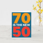 70 Is The New 50 Funny 70th Birthday Seventy Years Kaart (Gele Bloem)