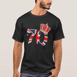 70 jaar Britse vlag kroop de koningin Platinum Jub T-shirt