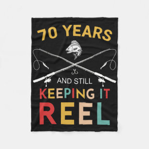 70 jaar en nog steeds Reel houden 70ste verjaardag Fleece Deken