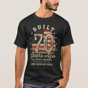 70 Jaar Geleden Gebouwd Funny 70e Verjaardag USA V T-shirt
