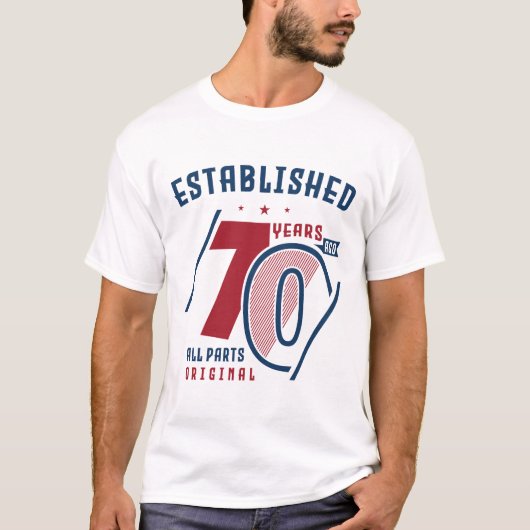 70 jaar geleden opgericht | Vogeldag-cadeauidee T-shirt (Voorkant)