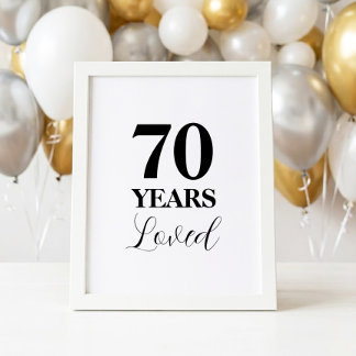70 Jaar Geliefd 70ste Verjaardag Bord Poster