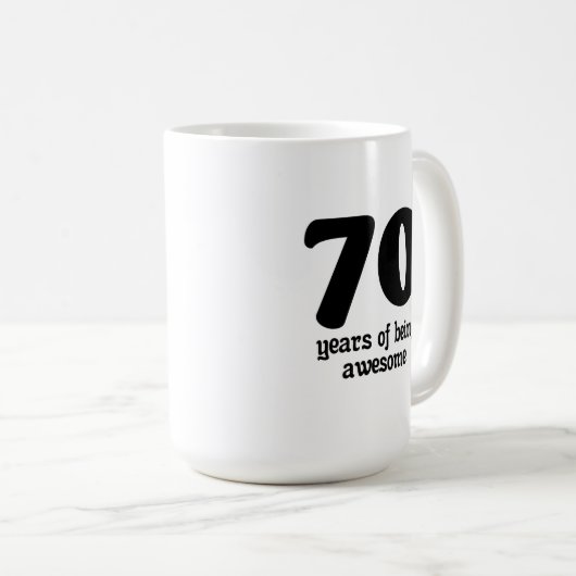 70 jaar geweldige koffiemok (Voorkant rechts)