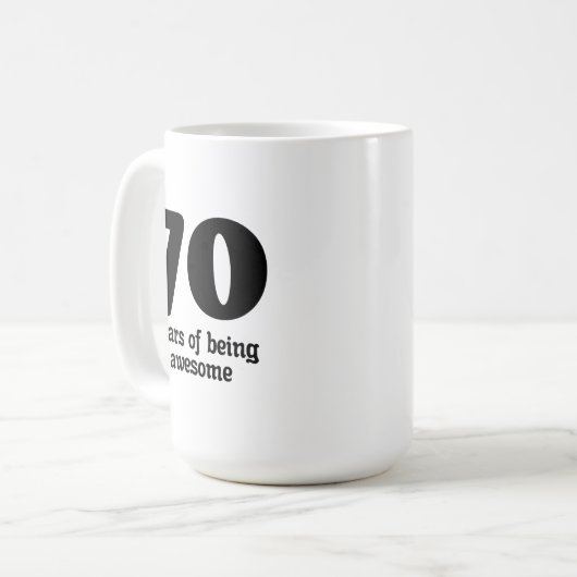 70 jaar geweldige koffiemok (Voorkant links)