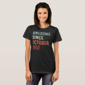 70 jaar Geweldige sinds oktober 1952 70e geboorte T-shirt (Voorkant volledig)
