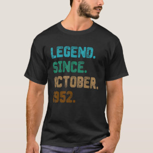 70 jaar Geweldige sinds oktober 1952 70e geboorte T-shirt