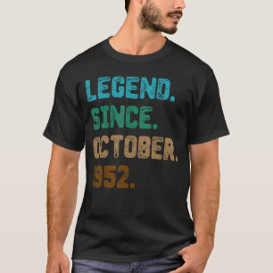 70 jaar Geweldige sinds oktober 1952 70e geboorte T-shirt