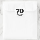 70 jaar geweldige vierkante sticker (Tas)