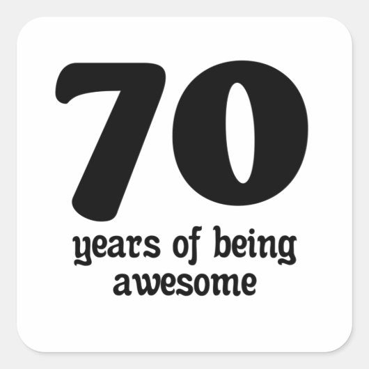 70 jaar geweldige vierkante sticker (Voorkant)