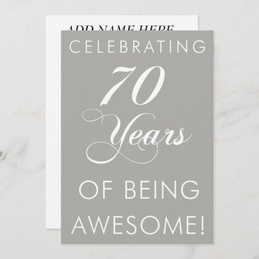 70 jaar Geweldige zijn Kaart (Voorkant / Achterkant)