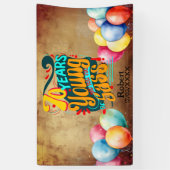 70 jaar jong nog steeds vol met Sass, Retro Groovy Spandoek (Verticaal)