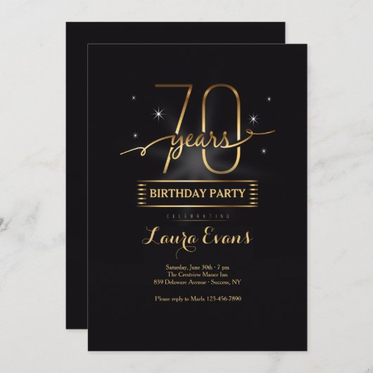 70 jaar Jonge Uitnodiging (Voorkant / Achterkant)