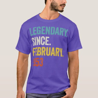 70 jaar Legendary sinds februari 1953 70e geboorte T-shirt