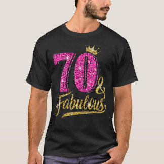 70 jaar oud 70 jaar en 70 jaar oud, koningin van d t-shirt