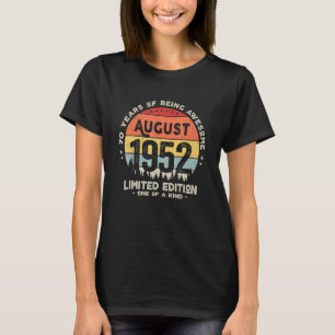 70 jaar oud augustus 1952 70e verjaardag 1 t-shirt