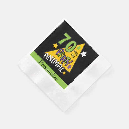 70 jaar oud dier | 70e verjaardag servetten (Hoek)