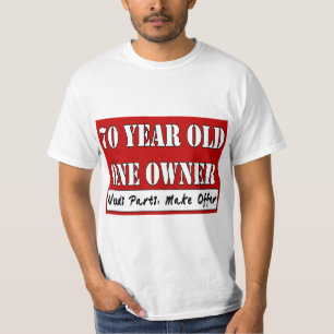 70 jaar oud, één eigenaar - heeft onderdelen nod t-shirt