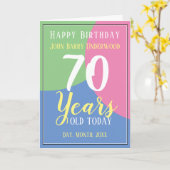 70 jaar oud. Gelukkige 70ste verjaardag Kaart (Gele Bloem)