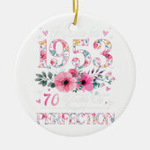 70 jaar oud gemaakt in 1953 Floral 70th Birthday G Keramisch Ornament (Voorkant)