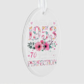 70 jaar oud gemaakt in 1953 Floral 70th Birthday G Ornament (voorkant)