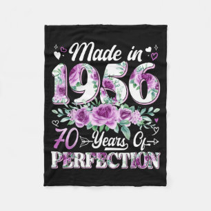 70 jaar oud gemaakt in 1956 bloem 70ste verjaardag fleece deken