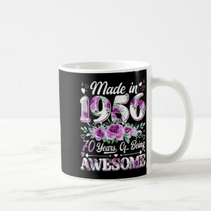 70 jaar oud gemaakt in 1956 bloem 70ste verjaardag koffiemok