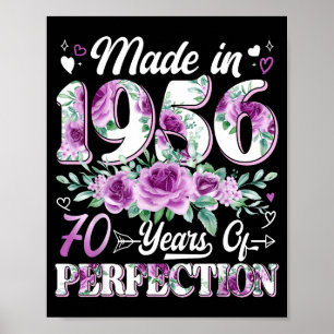 70 jaar oud gemaakt in 1956 bloem 70ste verjaardag poster