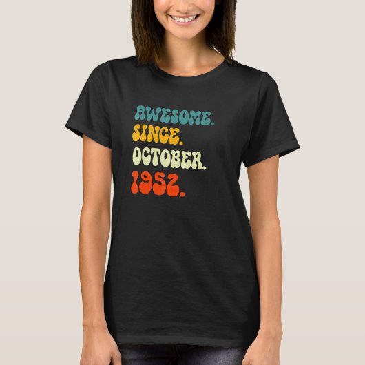 70 jaar oud Geweldige sinds oktober 1952 voor mann T-shirt (Voorkant)