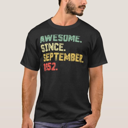 70 jaar oud Geweldige sinds september 1952 70e bi T-shirt (Voorkant)